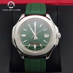 Men's Automatic Mechanical Watch, 316L Waterproof Stainless Steel Brushed Case, Sapphire Glass, Green Casual Fashion Watch