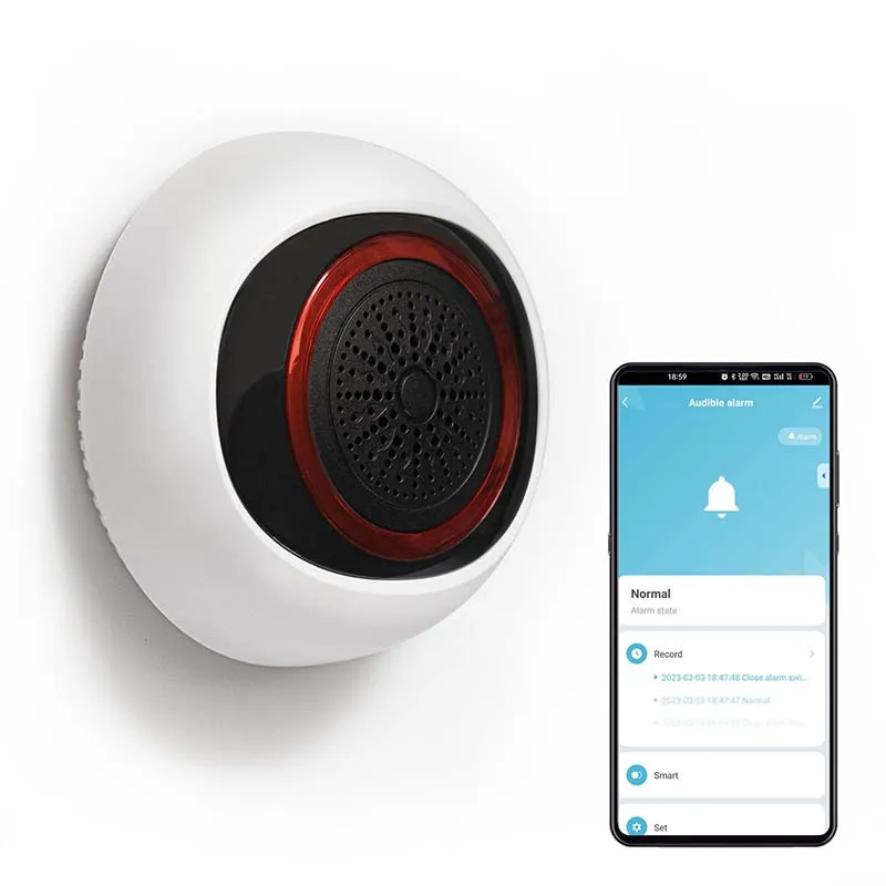 Imagem -06 - Tuya Zigbee Som Chifre de Sirene Flash com Bateria de Backup Recarregável Notificação App Sistema de Intrusão de Roubador 100db