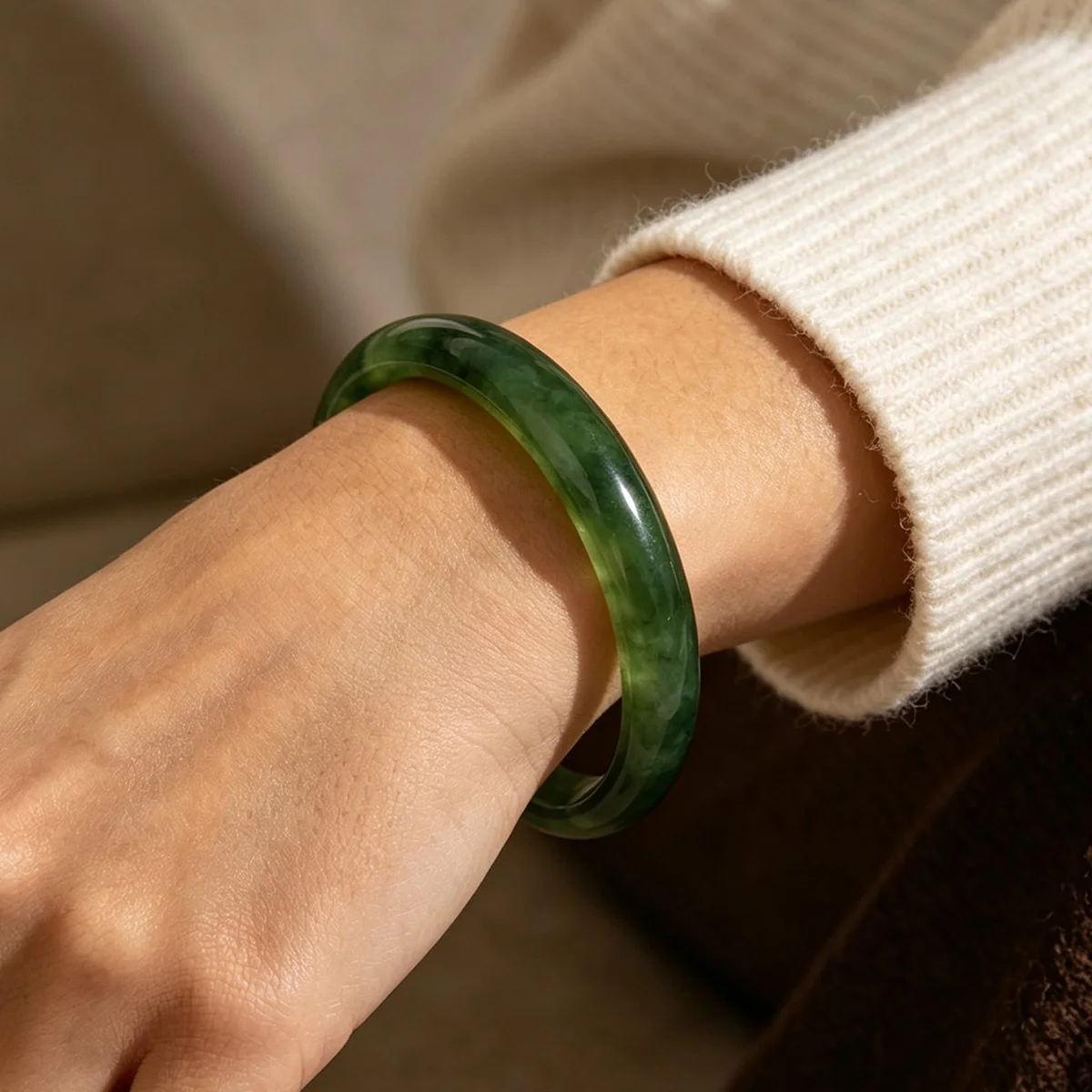 Vintage Green Orange Floating Flower Resin Bracelet Bangle for Women Mom BFF Wedding Party Prom Jewelry Accessories Dainty Gift