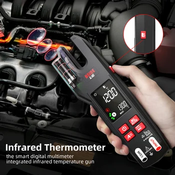 Official professional digital clamp meter fork 600A ammeter pliers T-RMS DC AC current opencurrent electrical tester auto multimeter