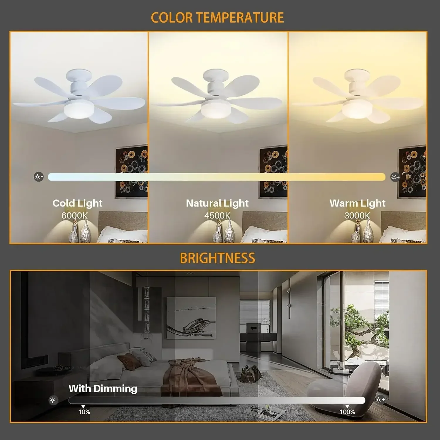 30W E27 Ceiling Fan With LED Light And Remote Control 3 Colors Modern Ceiling Socket Fan For Living Room Bedroom 85-265V