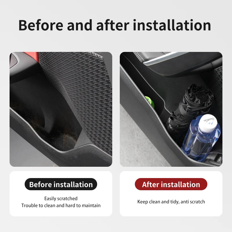 TPE Car Door Storage Box For BMW X1 U11 2023 2024 Front Door Slot Organizer Tray Armrest Center Console Storage Box Accessories