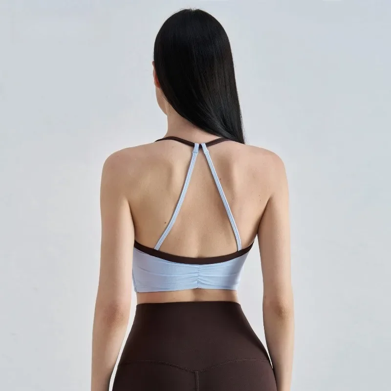 

NULS Crossback Sports Bra - American Style Halter Neck Workout Top for Running & Pilates (Breathable Summer Yoga Bralette)