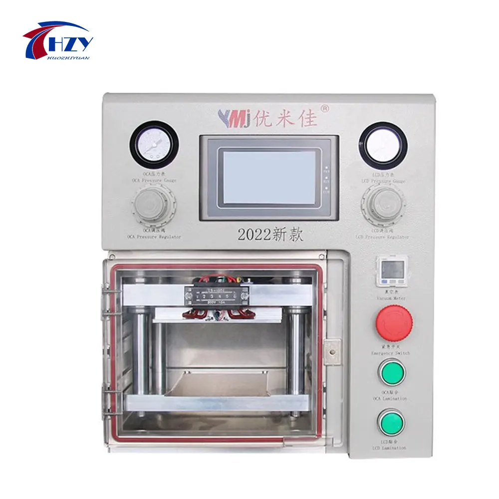 

YMJ 2022 OCA Laminate Machine for iphone samsung Huaweri Edge & Flat Screen Glass Replacement Repair Laminating Oca No Bubble