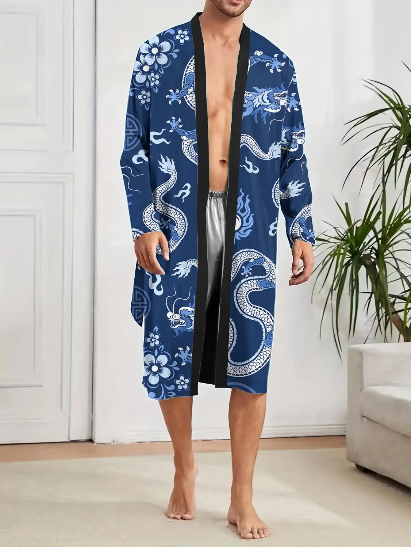 1pcs Men's Robes 2026 Spring/Summer Breathable bath robe Bathrobe men Funny pajamas Graphic Bathrobe sleepwear 3D Printed