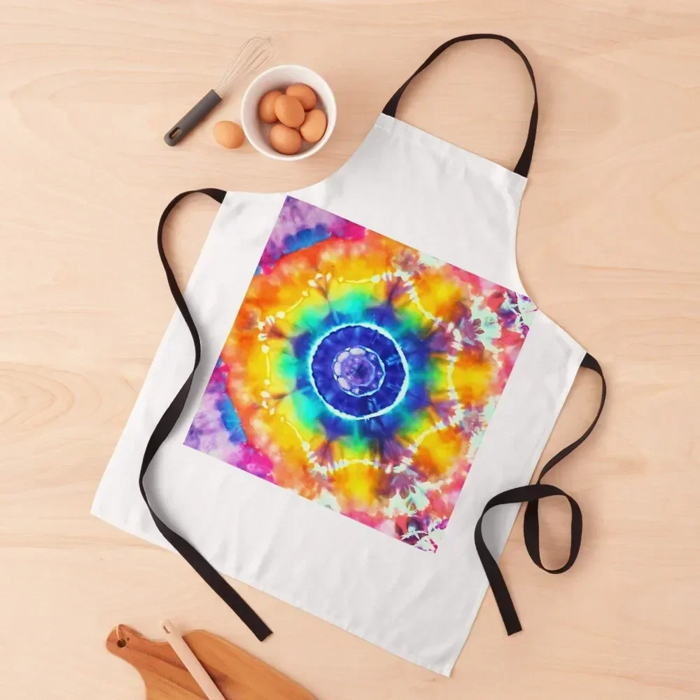 

Sassy Rainbow Tie Dye Mandala Apron Waterproof Kitchen For Women Kitchen Utensils Apron