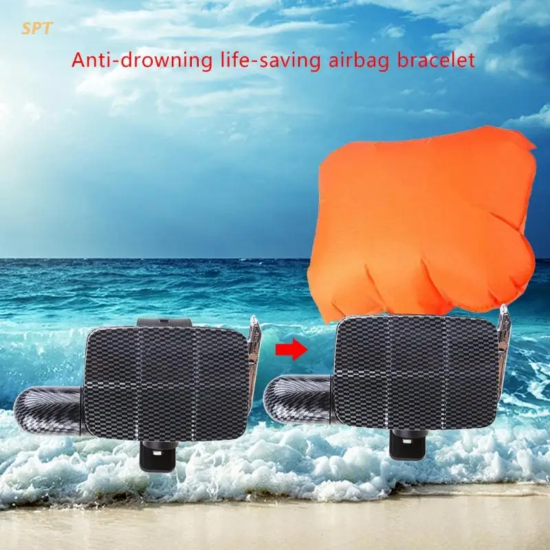 Portable Puffer Bracelet Lifesaving Wristband Inflatable Self Rescue Balloon XX