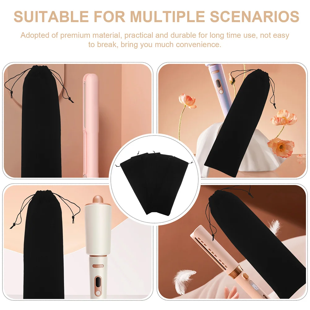 

6Pcs Hair Tools Case with Drawstring Sturdy Curling Iron Sleeve Protective Cover for Travel and Outdoor Use Curling Iron Holder