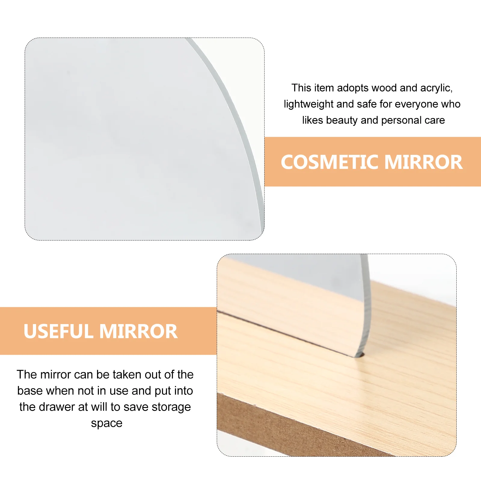 

Love Three-dimensional Mirror Make up Desktop Exquisite Acrylic Creative Vanity Bathroom Unique