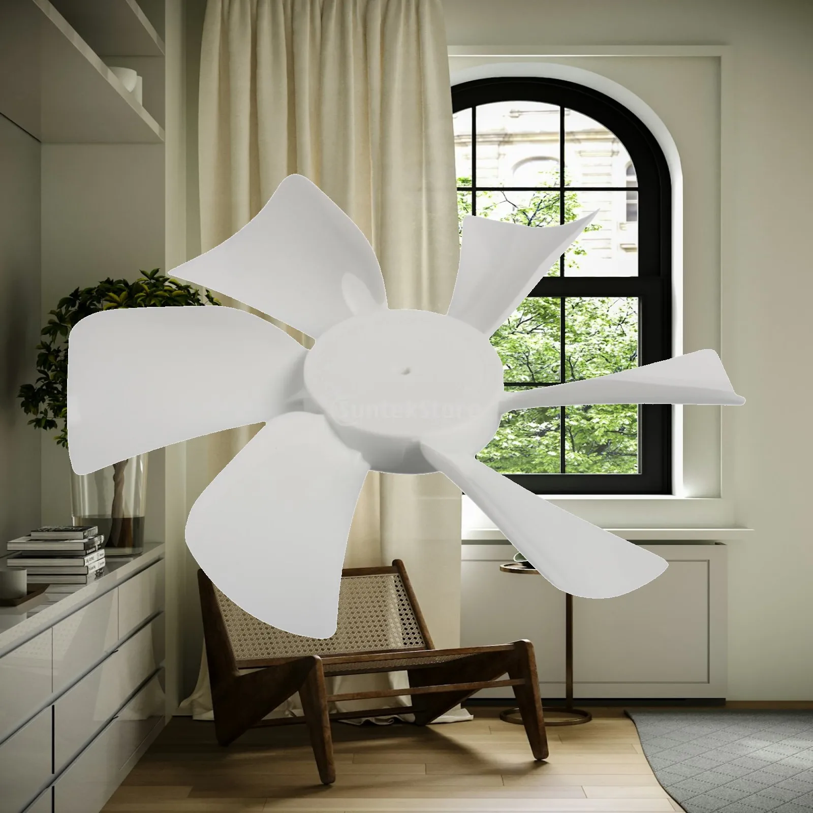 Sturdy RV Vent Fan Blade Replacement ABS 6 Inch D Bore Bathroom Accessory Simple Design for Travel Camping Trailer