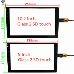 9/10.1Inch 2.5D Glass touch P/N FD101GS0035A-FPC-V02 Car DVD Player Navi touch screen panle 252*146mm 228*130mm FD070PS0625A-FPC