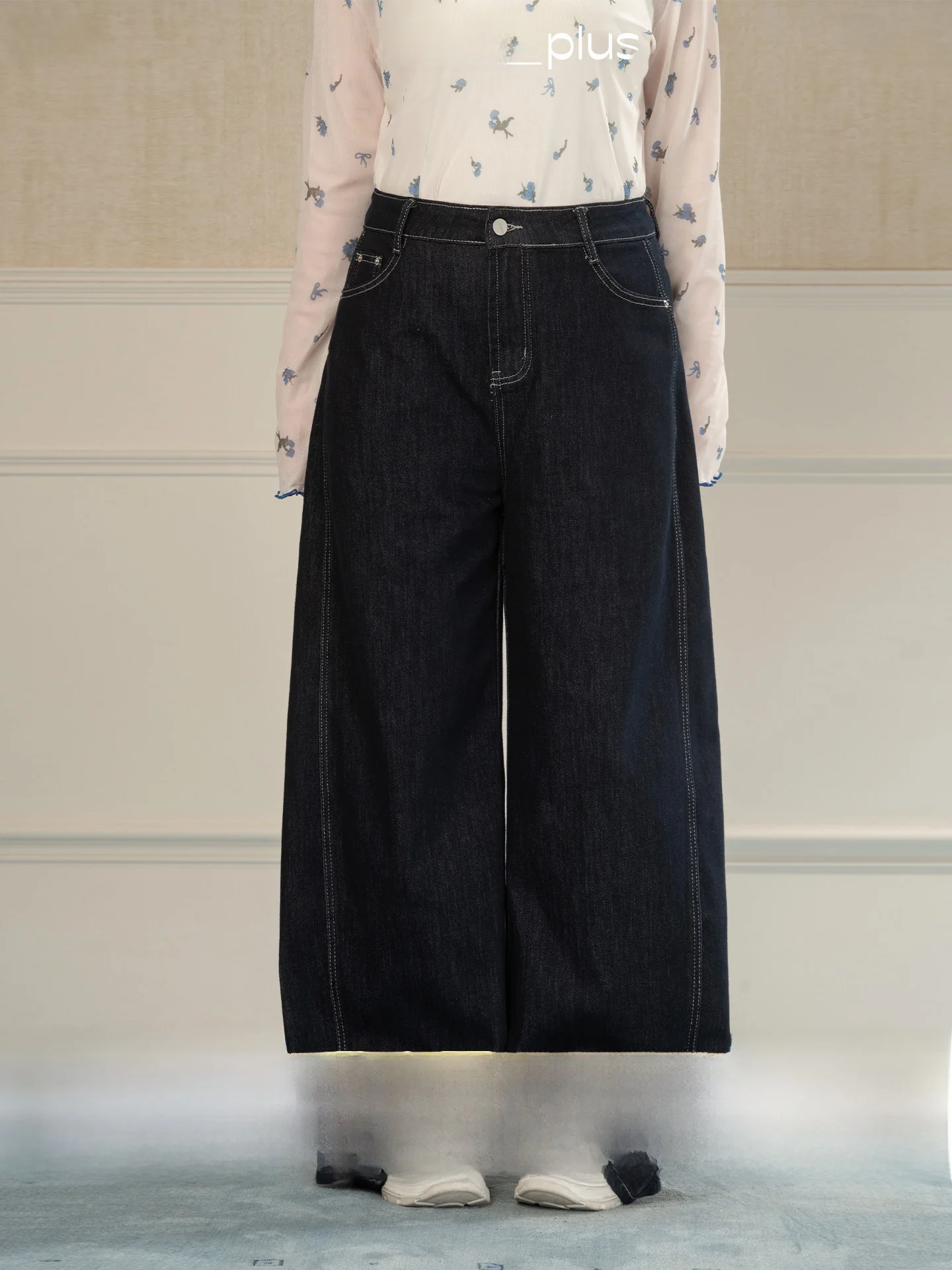 

Новые ретро-джинсы Heynew синие в полоску, широкие, свободного прямого кроя, для полных женщин, весна-лето, комфортные, прикрывающие бедра