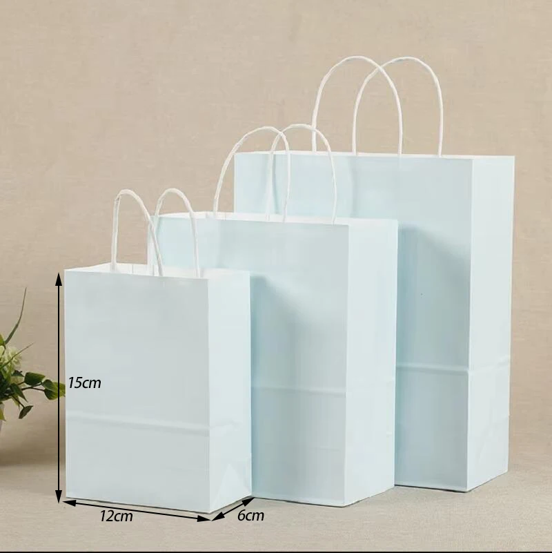 10pcs/lot 12x6x15cm Colorful kraft paper rope paper bag, little gift packaging bag, souvenir paper bag  Shopping bag