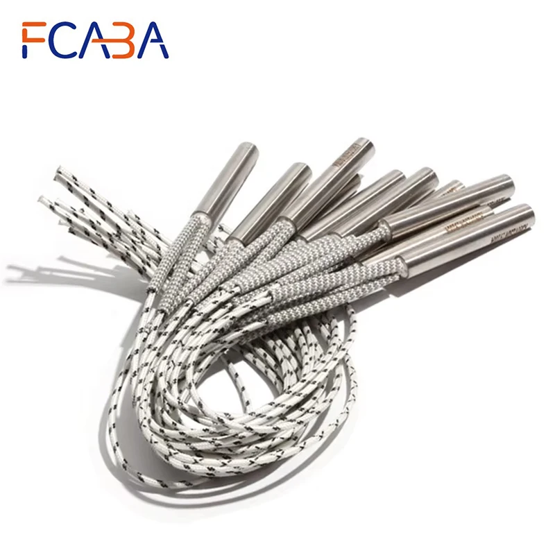 FCABA 2PCS 14mm 50~60mm 316 Stainless Steel Tubular Heating Pipe Cartridge Heater 300W/310W/330W/340W Electric Element