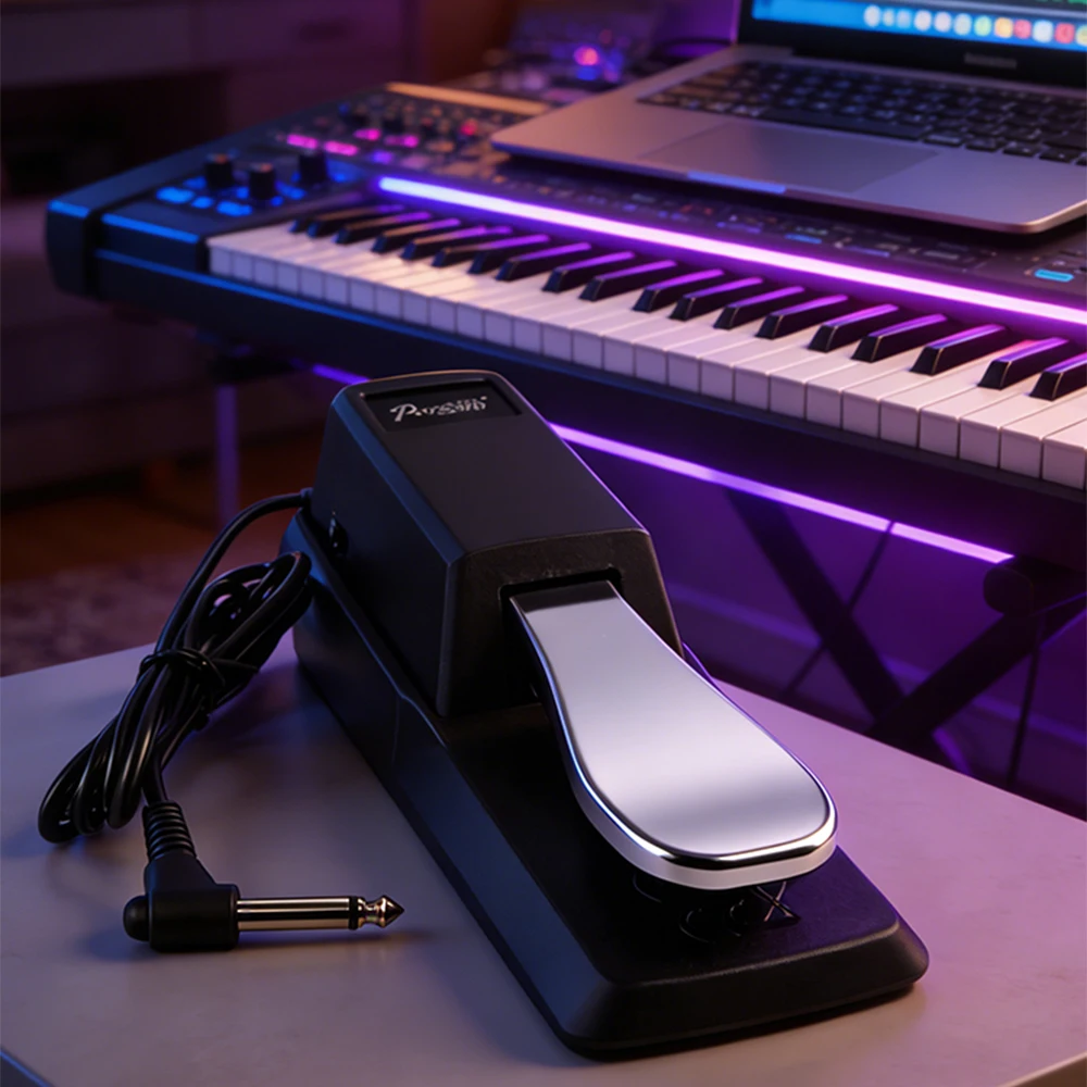 Piano Keyboard Sustain Damper Pedal for Electric Piano Electronic Organ & Synthesizer