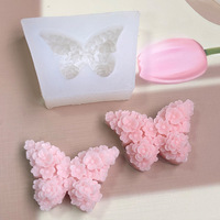 Rose Butterfly Chocolate Flip Sugar Baking Cake Decoration Silicone Butterfly Aromatherapy Gypsum Candle Silicone Mold