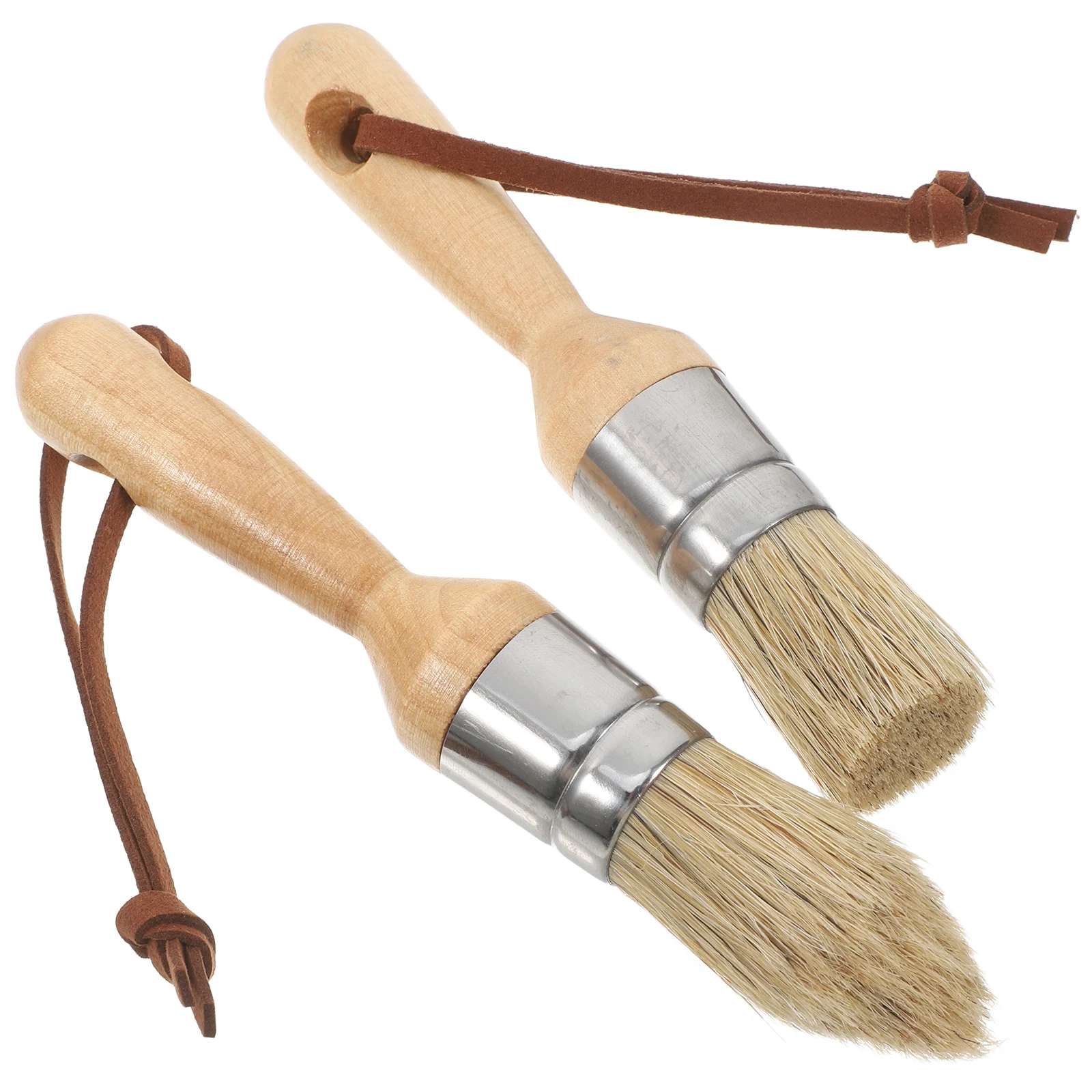 

2Pcs Wash Brush Oil Painting Brushes Round Craft Furniture Small Beige Wax Art Soft WearResistant Versatile Comfortable Handle