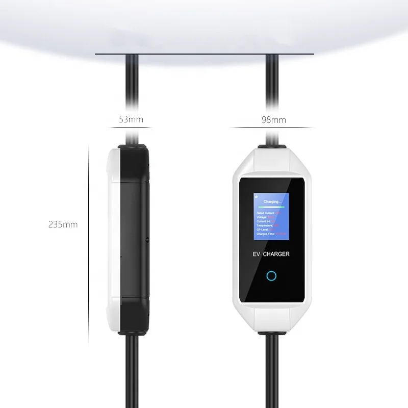 3.5KW seviye 2 elektrikli araç şarj istasyonu ışık Indior Type2 fiş ile 220/240v 16A taşınabilir şarj pil elektrikli araba için