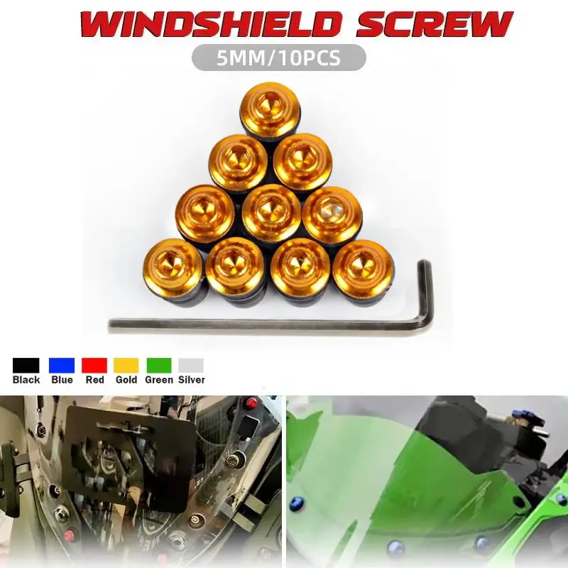 Para BMW F650GS F700GS F800R F800S R1200R LC K1200S F800GS ADVENTURE 1200 GS G310GS 10 Uds pernos de parabrisas de motocicleta