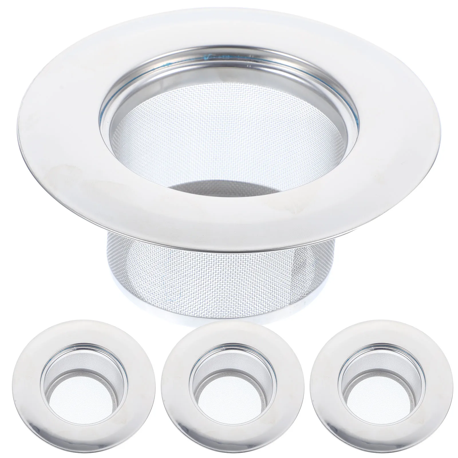 4pcs Steel Kitchen Sink Drain Basket Mesh Sink Strainer Kitchen Drain Basket Filter Non Clogging Material