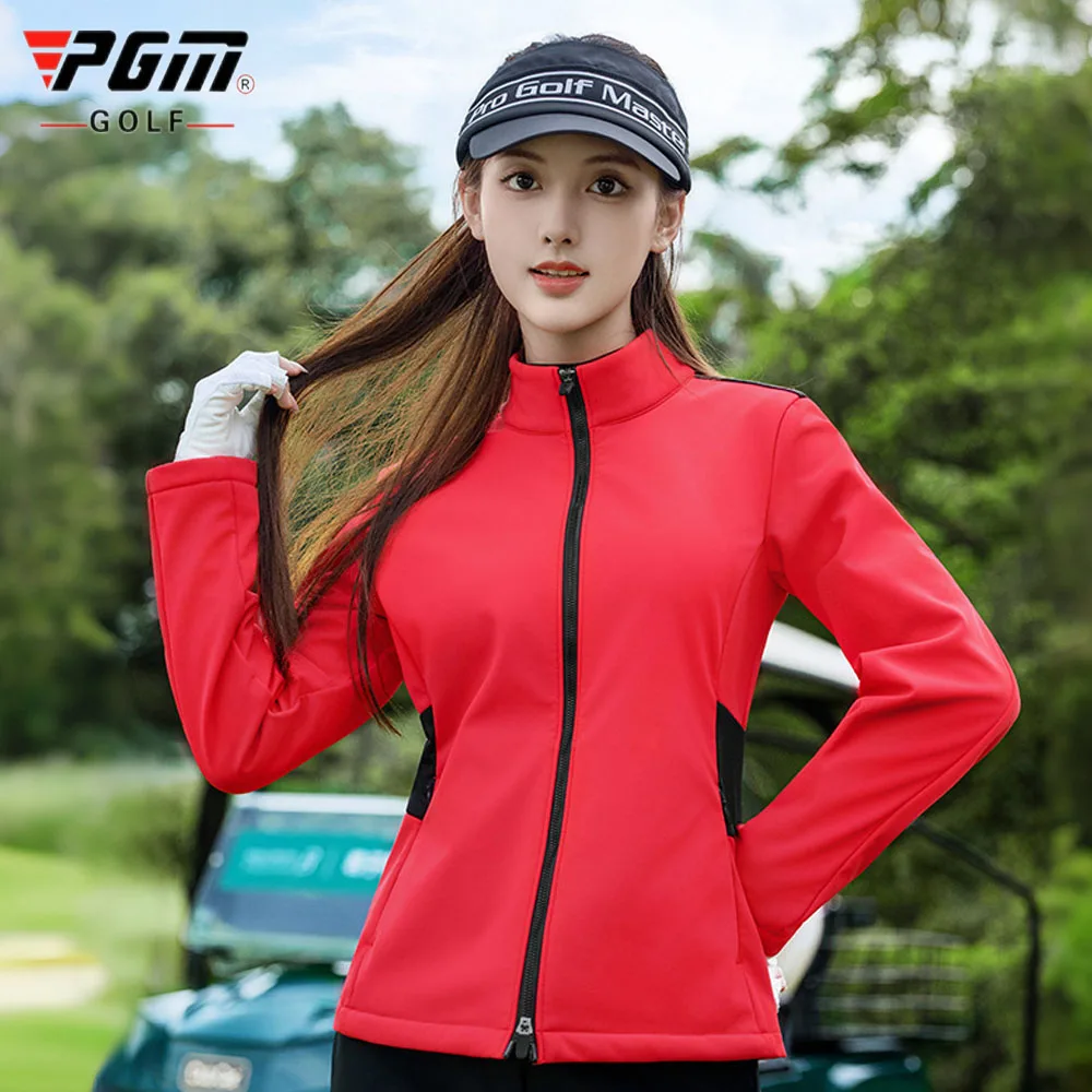 

PGM пальто с воротником-стойкой и длинными рукавами для женщин, водонепроницаемая ветрозащитная куртка для гольфа, теплая бархатная спортивная куртка, зимняя одежда для гольфа