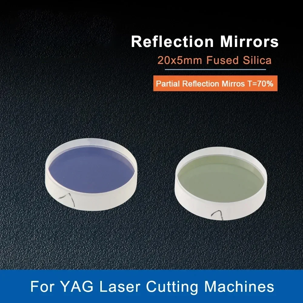 

YAG Laser Reflection Mirrors Total Half Partial Reflective Mirrors 20x5mm Fused Silica for Laser Cutting/Welding Machine