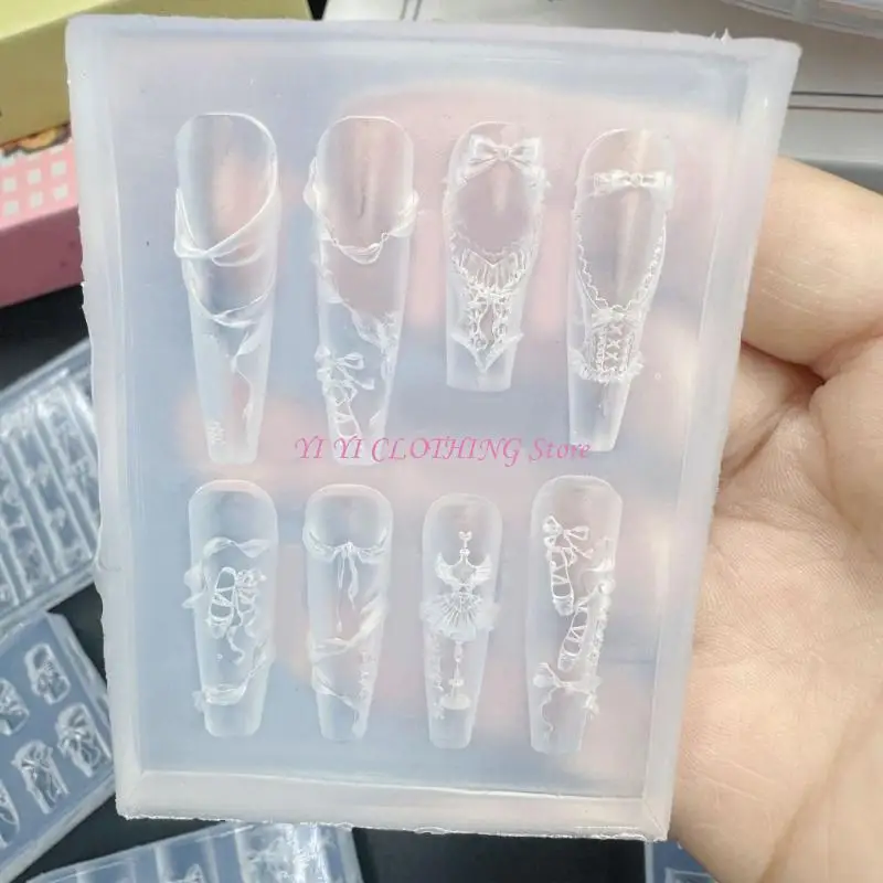 N5KF Elastic Silicone Stamp Molds For Crafting Resin Decors And 3D Art Tools