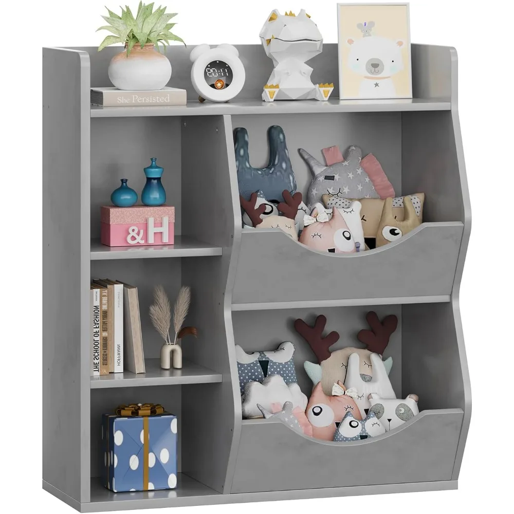 منظم مكعب تخزين خشبي من 3 طبقات مع رف علوي واسع لكتب وألعاب الأطفال #3