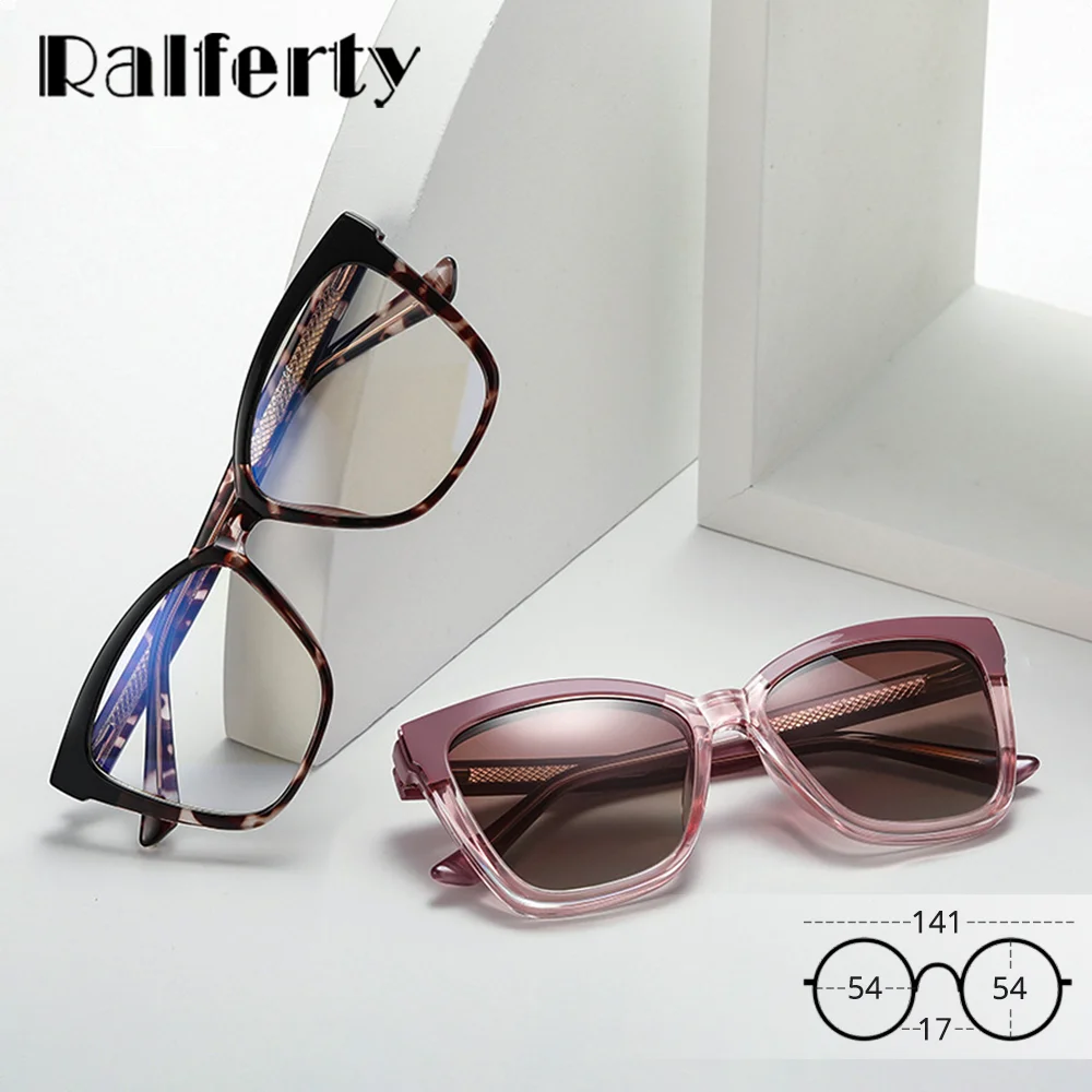 Ralferty Polarized Magnet Sunglasses Women Designer 2 In 1 Clip On Glasses Lady Driving Sunglass Prescription 0 Diopter 2025