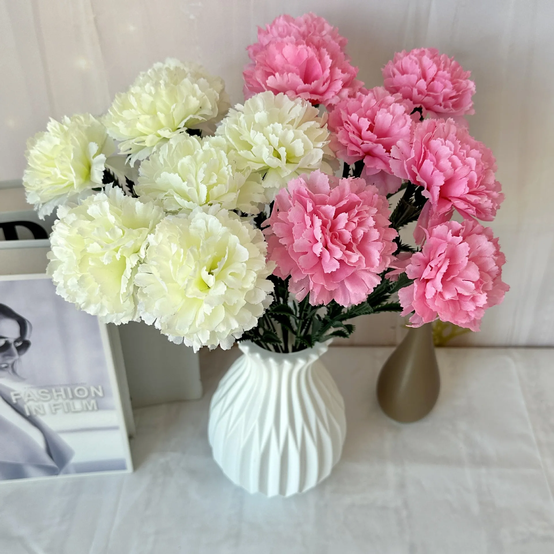 زهور الأقحوان الاصطناعية زهور الخريف الحرير البرتقالي زهور القطيفة زهور الأمهات المزيفة لحفلات الزفاف في الخريف يوم الموتى