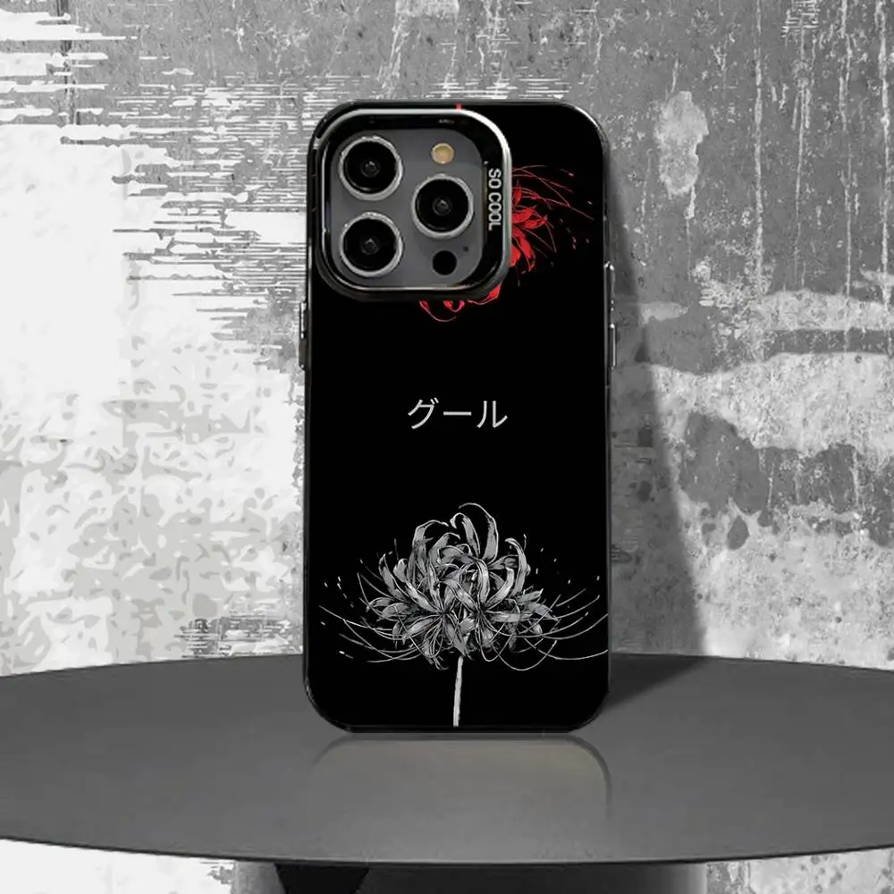 حافظة هاتف طوكيو غول ريد سبايدر ليلي لهاتف آيفون 16,15,14,13,12,11,Pro,XS,Max,Plus,Mini,SE4,E غطاء أسود غير لامع مقاوم للصدمات #6