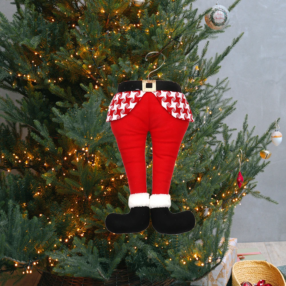 

1pc Christmas Legs Decorations Hanging For Tree Mantel Wall Elf Feet Ornament Stuffed Holiday Decor Fireplace Xmas Tree Topper