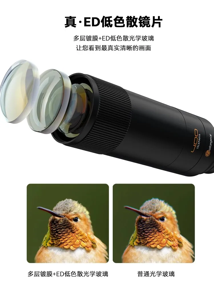 Fotorgear 400mm Phone Telephoto Lenses Professional Photography for Smartphones Cell Phones