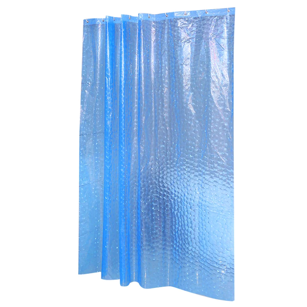 

Thick Bath Curtain Waterproof Eva Blue 180X200Cm Solid Color Shower Curtain For Bathroom Decoration Home Hotels Campers