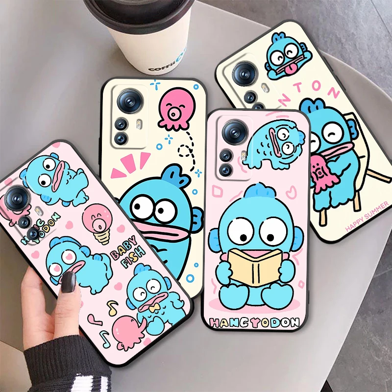 Sanrio Hangyodon Fish For Xiaomi Mi 14 13T 13 12T 12 11T 11i 11 10T 10 Pro Lite Ultra 5G Black Soft Phone Case