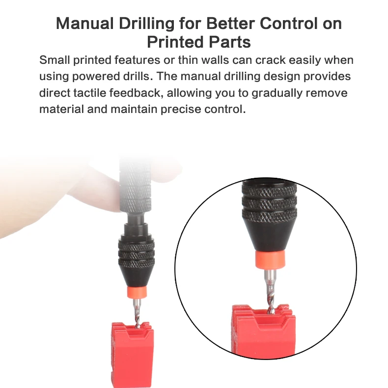 3D Printer Tools Kit for SLA/FDM The Hand Drill Handle Drilling Rotary Tool Manual Twist Tungsten Steel Drill Bits Bambulab Acce