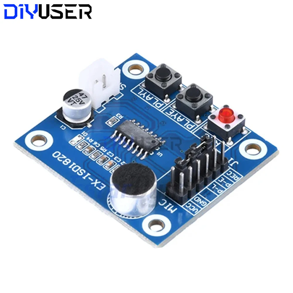 وحدة تسجيل الصوت DIYUSER ISD1820 مع مكبر صوت وصوت ميكروفون