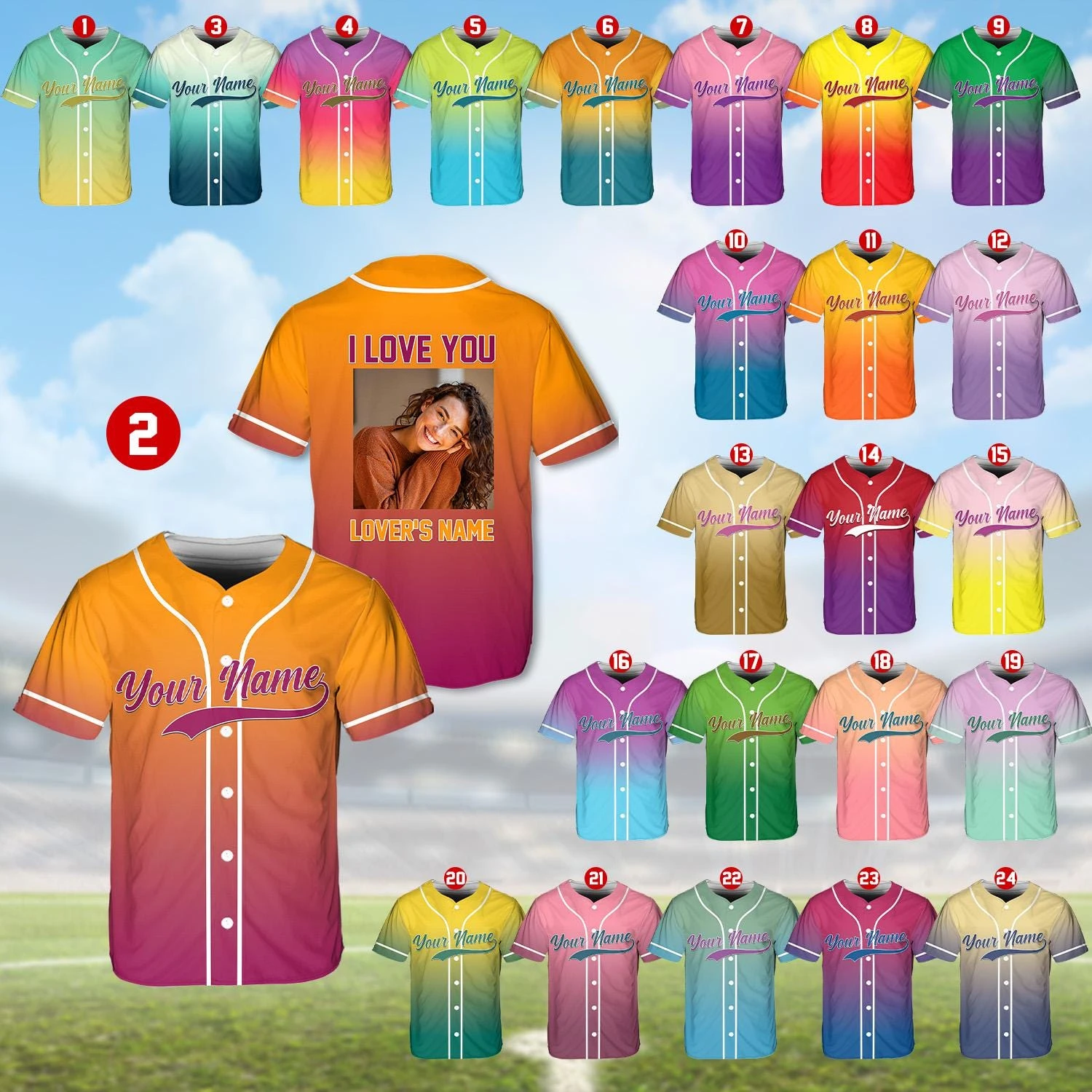 

I Love My Girlfriend Baseball Jersey, Custom Picture Couple Jersey, Baseball Jersey For Anniversary, Wedding, Valentine Shirt
