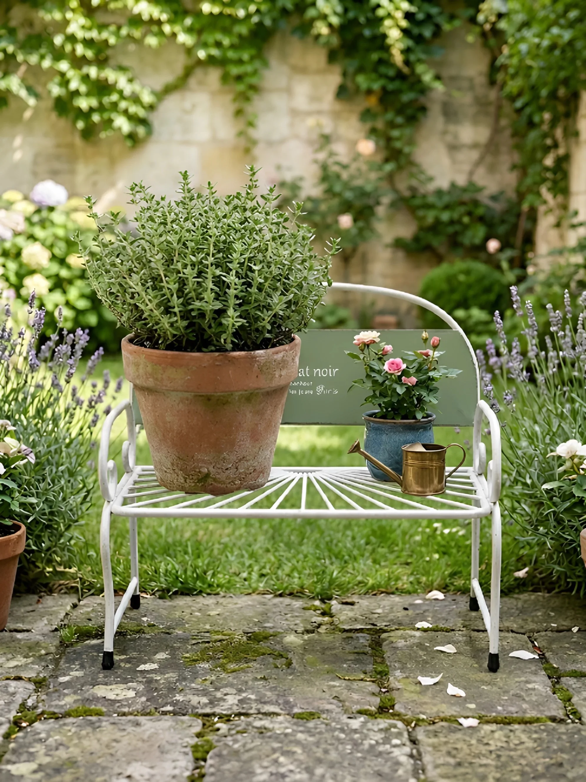 Vintage Mini French Iron Decorative Bench, Shabby Chic Display Furniture, Rustic Garden Shelf Ornament, Home Photo Prop Decor
