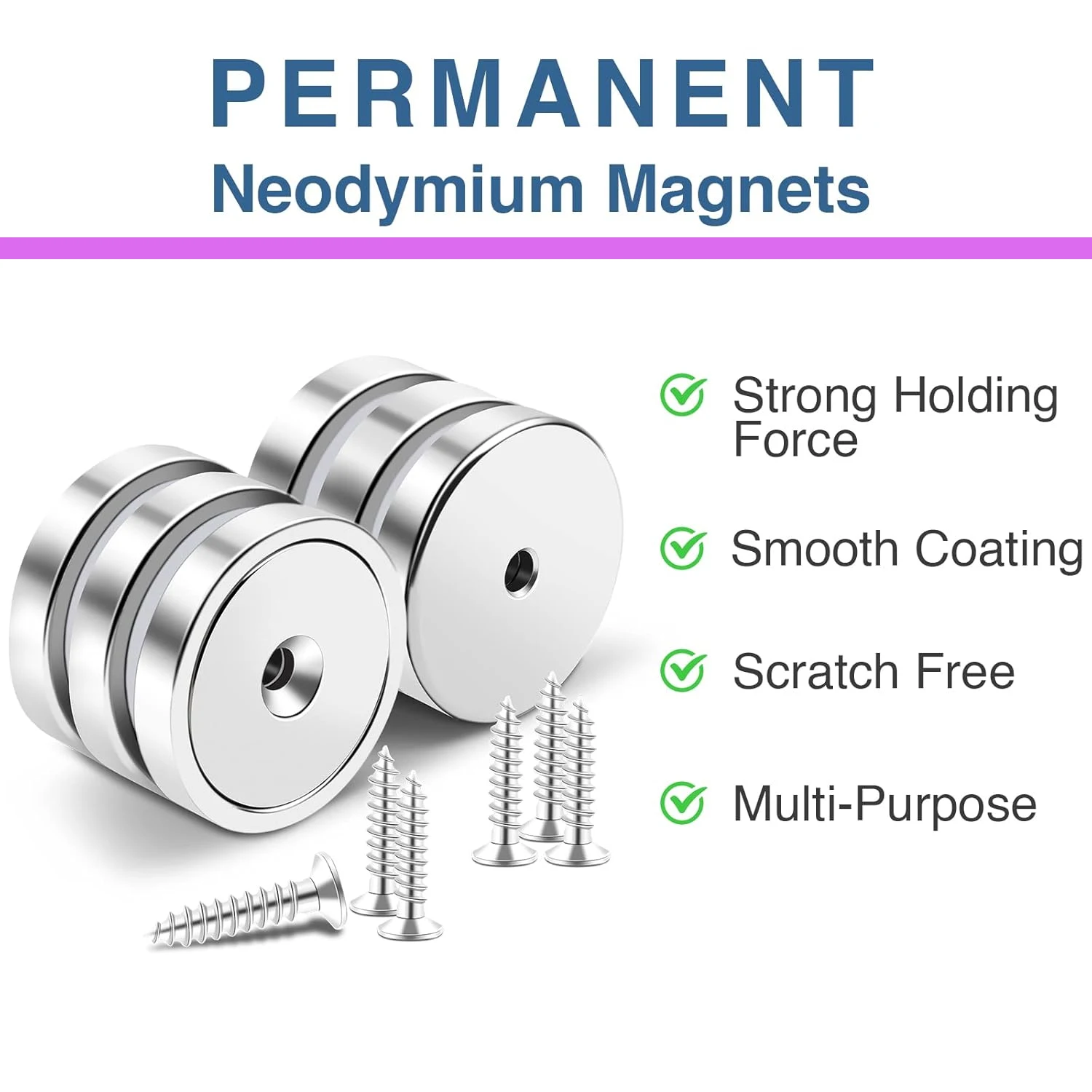 DIa 20mm Super Strong Cup Magnets Neodymium Countersunk Hole Magnet Strong with Screw for Wall Mounting Round MagnetsDIY Imans