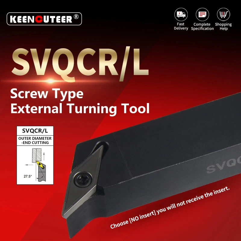 Herramienta de torneado externo SVQCR SVQCR1616H11 SVQCR1616H16 SVQCR2020K16 SVQCR2525M16 barra de corte, barra de torno CNC, soporte de torneado