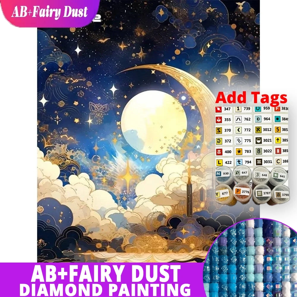 

AB Фея Пыль Луна Алмазная вышивка Пейзажная живопись DIY Рукоделие Мозаика Подходит для начинающих Уникальный подарок