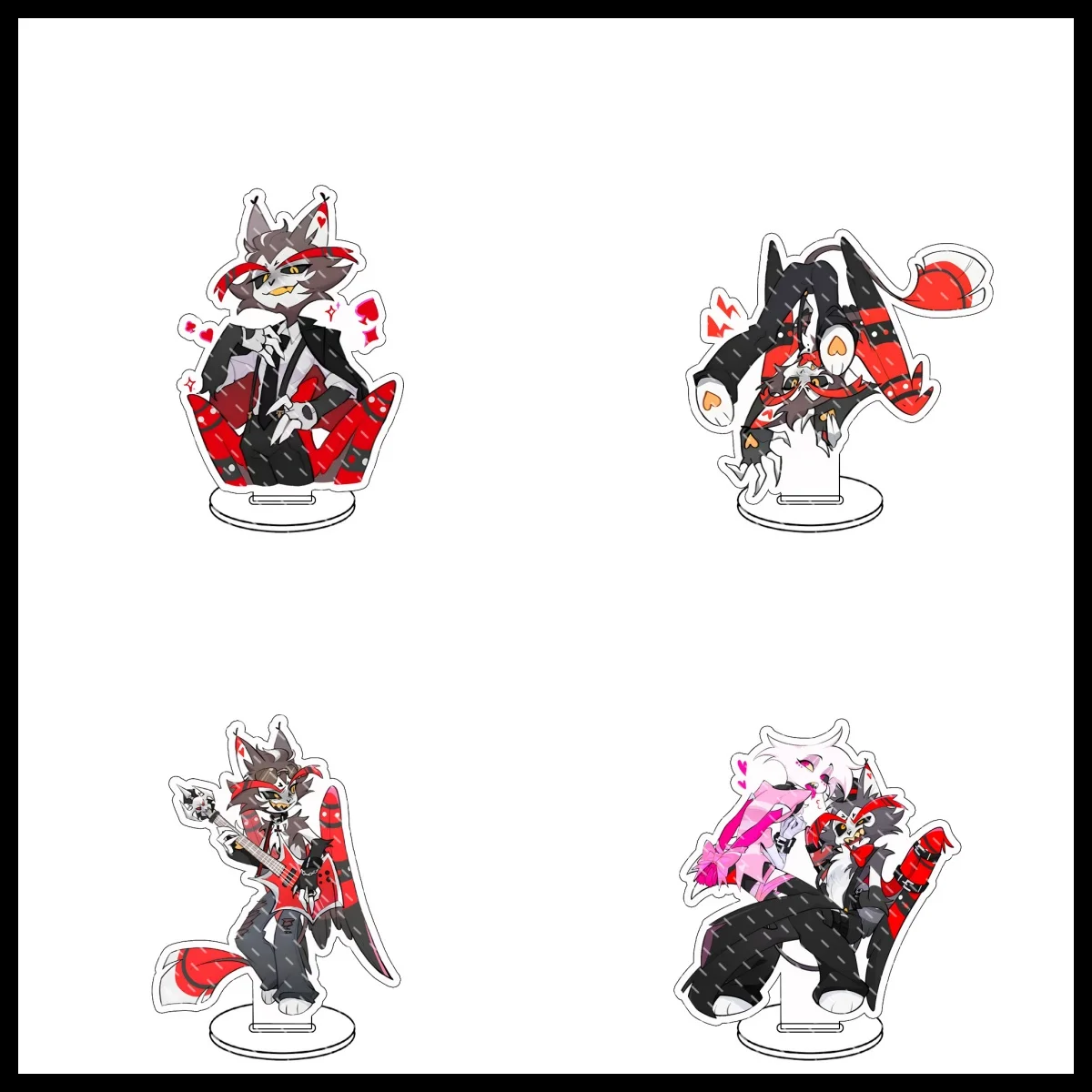 حار أنيمي هازبين فندق الكرتون الشكل قشر الملاك الغبار الدائمة الاكريليك حامل سطح المكتب الديكور موضة الحلي الهدايا 10 سنتيمتر