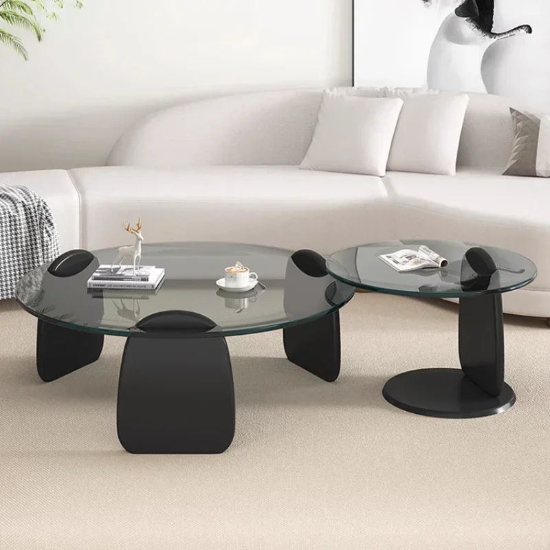 %Round Center Table Glass Aesthetic Room Furniture Corner Tables Side Home Coffee Living Low