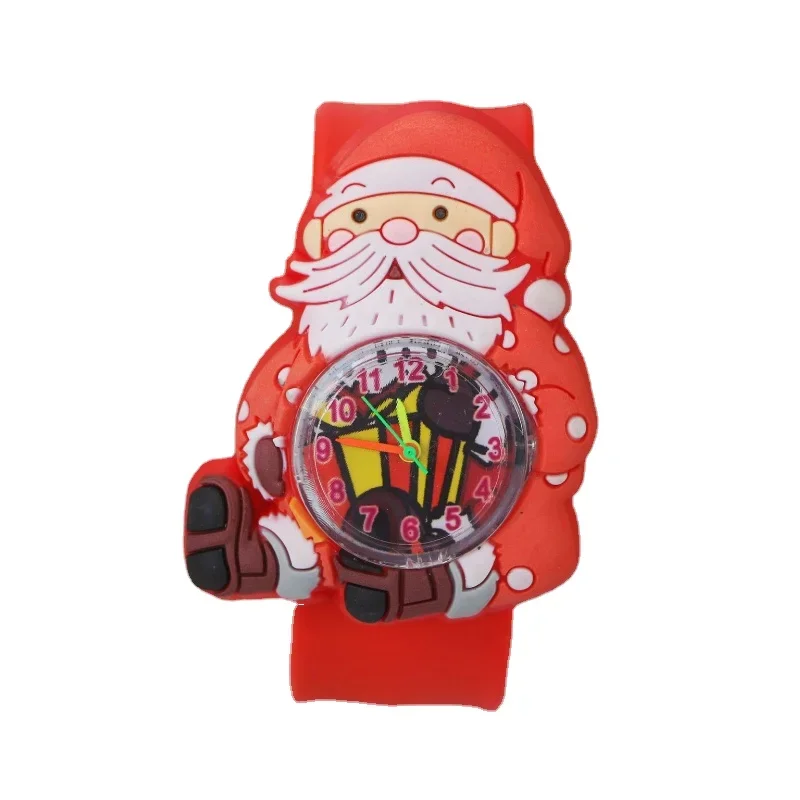 New Xmas Cartoon Children Watches Toy Santa Claus Elk Bell Snowman Christmas Tree Ornaments Kids Watch Boys Girls Christmas Gift