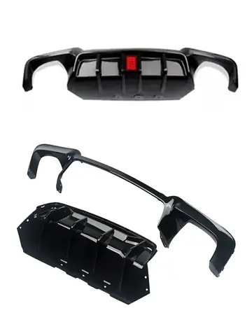 F10 후면 범퍼 디퓨저 립 (BMW 5 시리즈 M5 F10 F11 M 스포츠 2010-2017 액세서리 자동차 부품 용 LED 후면 디퓨저 스포일러 포함)