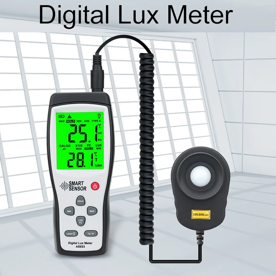 

Yimu AS823 light meter photography Lux Meterdigital professional luxometer digital illuminance meter photometer luminance mete