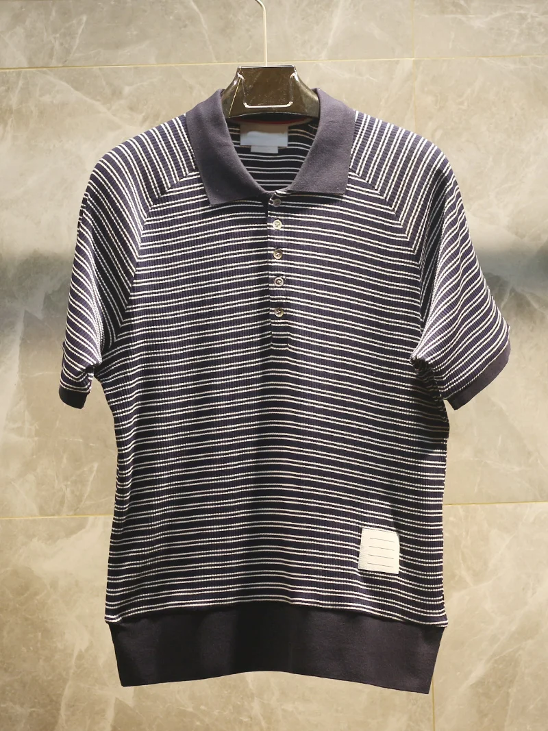 

High-End Knitted Ice Silk ortsve irt Tennis Top for Men Faionable Urban Sle Summer Wear Daily Comfortable Coo...