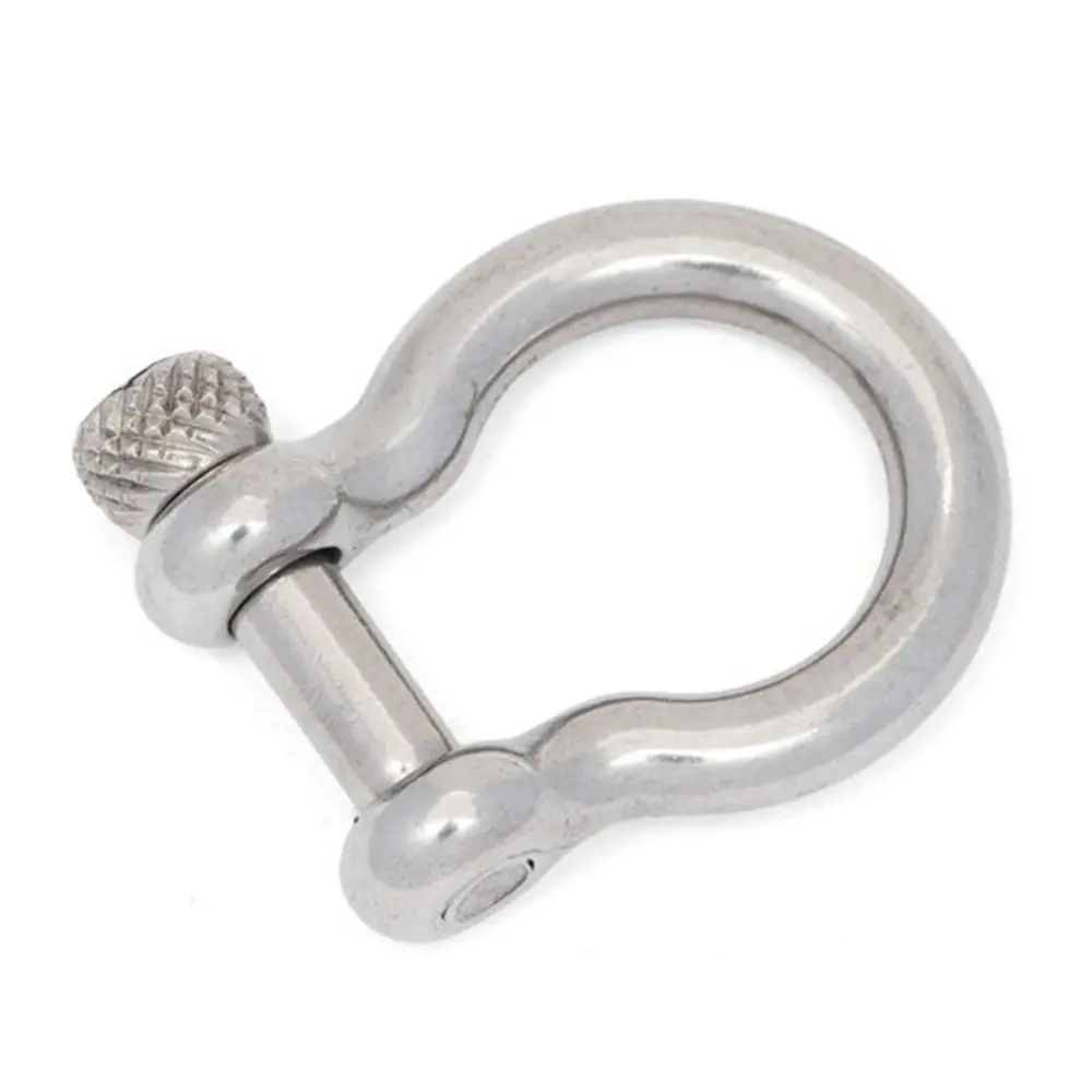 Outdoor Screw Joint Connector Bracelet Buckle Keychain Hook Solid Carabiner Key Ring D Bow Staples