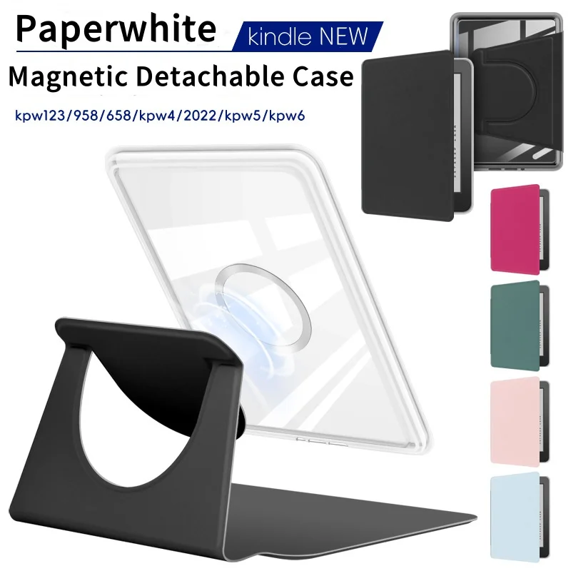 

For Kindle Paperwhite 2024 2022 2021 1 2 3 4 5 6 12th 11th 10th 9th Generation 6 6.8 7 Inch Pouch Magnetic Detachable Stand Case